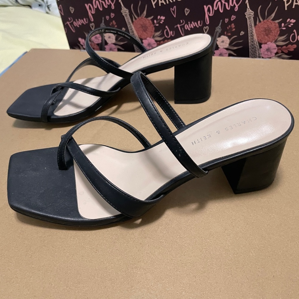 Charles&Keith Block Heel Toe Loop Sandals - image 2